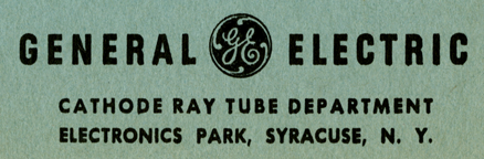 General Electric CRT Dept.